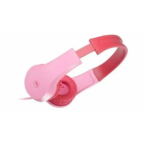 Motorola Sound JR200 - Słuchawki dla dzieci z kablem - ograniczenie głośności 85 dB z rozdzielaczem audio - wolne od BPA - od 3 lat - różowe