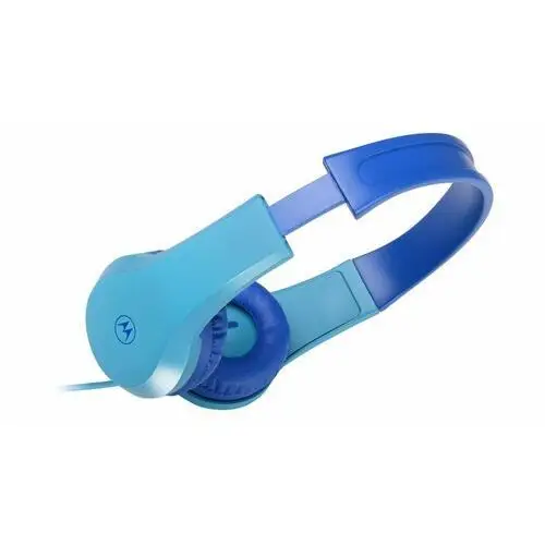 Motorola sound jr200 - słuchawki dla dzieci z kablem - ograniczenie głośności 85 db z rozdzielaczem audio - wolne od bpa - od 3 lat - niebieskie