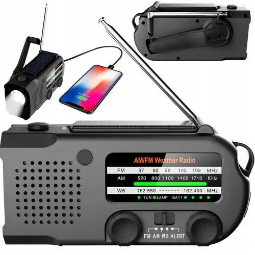 Mozos ER-01 Radio Solarne Dynamo Am/fm Awaryjne Bluetooth Bezprzewodowe