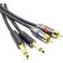 Kabel 2x wtyk jack 6,3mm - 2x wtyk RCA cinch 3m Sklep on-line
