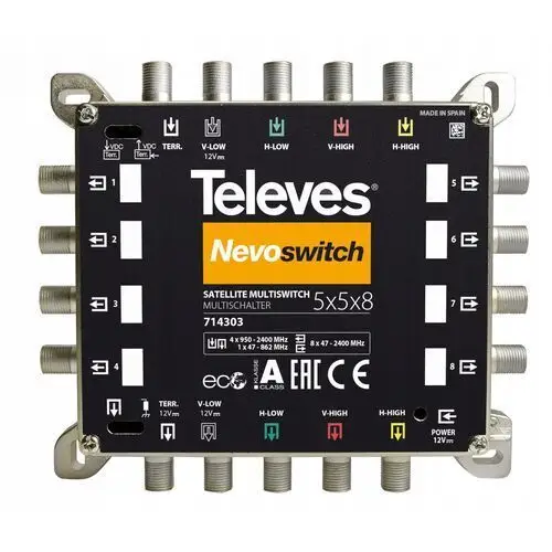 MultiSwitch 5/ 8 Wyjść Televes 714303 NevoSwitch