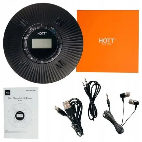 Odtwarzacz CD Samochodowy Przenośny, Bluetooth Fm Aux, Głośniki, Hifi, Hott