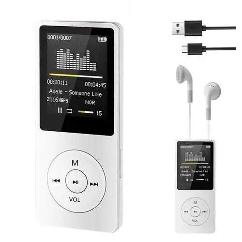 Odtwarzacz MP3 MP4 Czytnik 16GB Radio Dyktafon Słuchawki