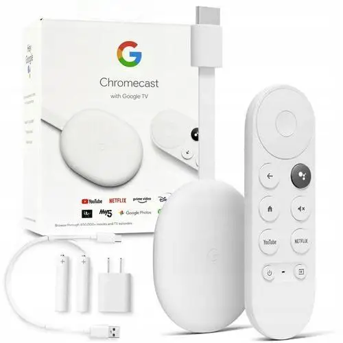 Odtwarzacz Multimedialny Google Chromecast 4 smart Tv Wybieranie Głosowe