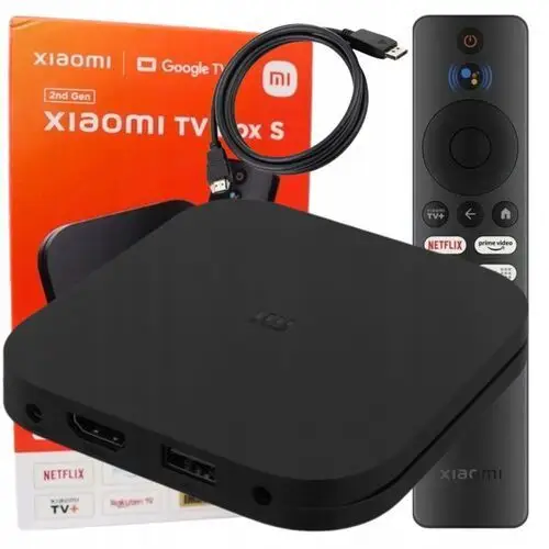 Odtwarzacz multimedialny Xiaomi Tv Box S przejrzysty 8GB 4k Google Zestaw