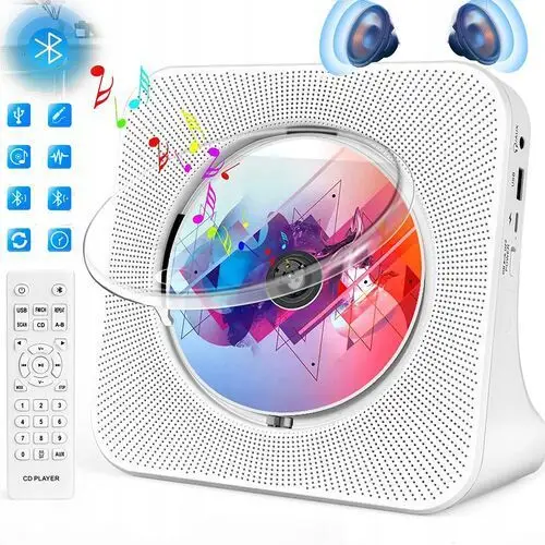 Odtwarzacz Przenośny CD Głośnik Bluetooth Radio Aux Fm Hifi Usb LCD