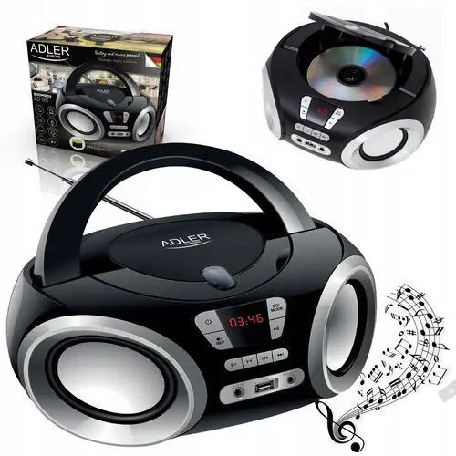 Odtwarzacz Radio Boombox CD-MP3 Usbcd Adler czarny