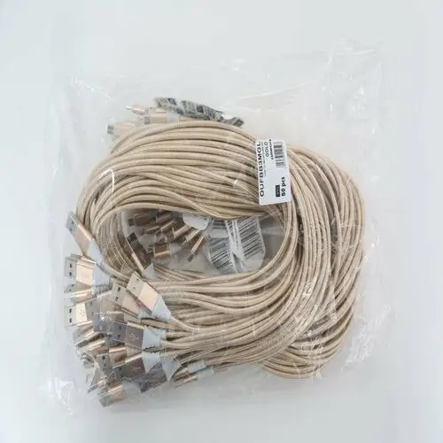 Cantil fabric cable kabel braided micro usb to usb 2a 118 copper poly 1m gold [44052] Omega