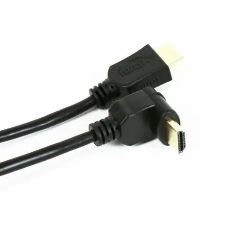 Kabel OMEGA HDMI v.1.4 Gold Angular 5 m Czarny, 41854