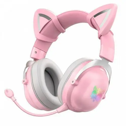 Onikuma Słuchawki gamingowe B20 RGB kocie uszka Różowe, UHOKMOMPB20PK01