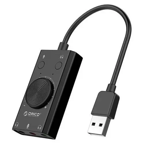 Zewnętrzna karta dźwiękowa Orico USB 2.0, 10cm, SC2-BK-BP
