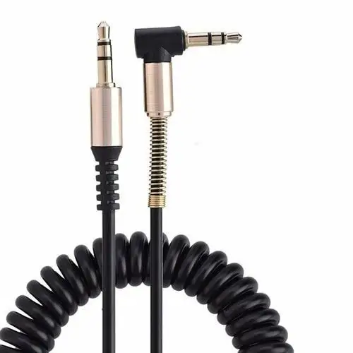 Owl Spiralny kabel słuchawkowy audio mini jack 3,5mm aux kątowy