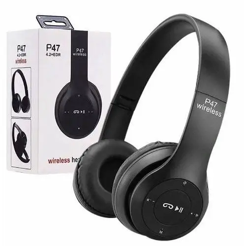 Słuchawki składane Bezprzewodowe P47 Bluetooth 4.2 EDR Mikrofon MicroSD MP3 zielone
