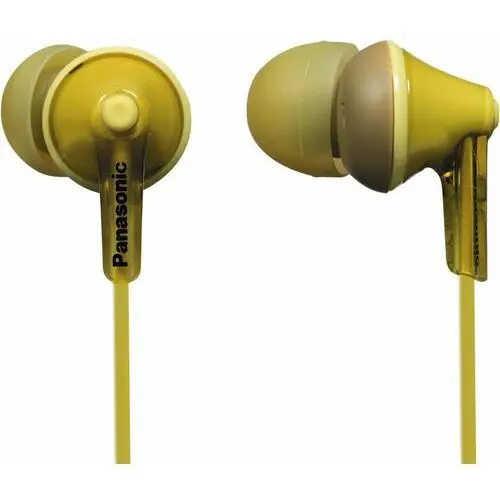 Panasonic RP-HJE125 słuchawki douszne przewodowe (przetwornik 9mm, wykonanie ErgoFit, 3 pary miękkich wkładek dousznych, długi kabel 1.1m), żółte, RP-HJE125E-Y