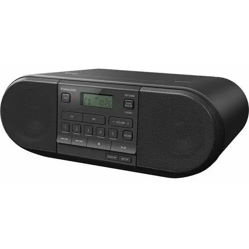 Panasonic RX-D500 przenośny odbiornik radiowy o dużej mocy 20W z CD (pełnozakresowe głośniki 8cm, B-Boost, V-Boost, na baterie, timer), czarny