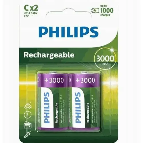 Philips 2x akumulator r14 c 3000mah r14b2a300/10