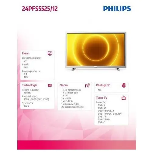 TV LED Philips 24PFS5525 3
