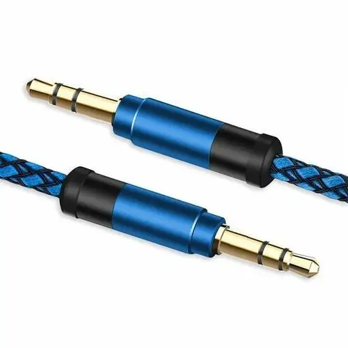 KABEL MINI JACK 3,5MM Przewód Wtyk AUX Audio OPLOT DŁUGI MOCNY do Auta 1m