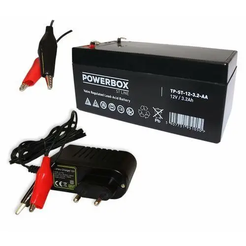 Powerbox Akumulator żelowy agm 12v 3,2ah + ładowarka pw