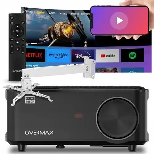 Projektor FullHD 6000lm Wifi Android 1080p 4000:1 Overmax Kabel Hdmi