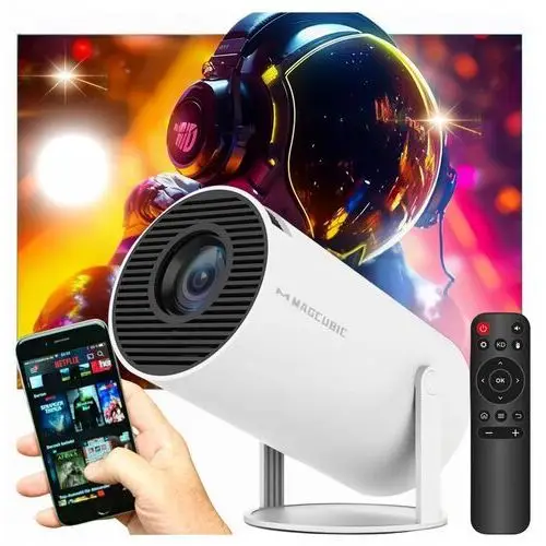 Projektor Rzutnik 4K Android Tv Led Wifi Przenośny Full Hd HY300 Biały