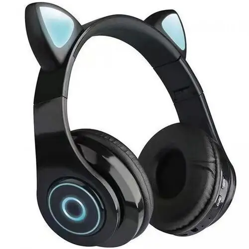 Słuchawki nauszne dla dzieci bluetooth b39 kocie uszy, czarne Protect