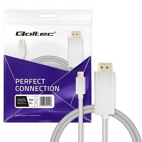 Qoltec Kabel Usb 3.1 typ C męski/ Hdmi A męski 4K Alternate mode 1m laptop