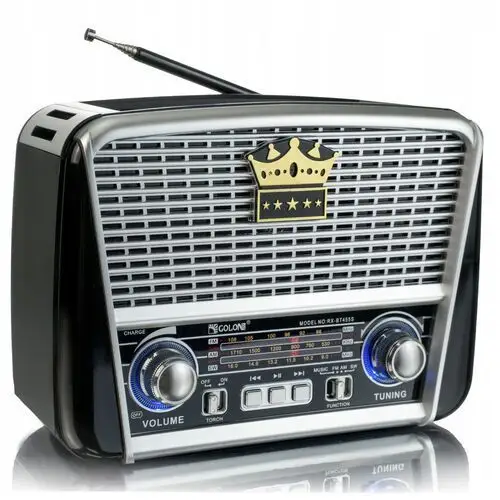 Radio Am/fm Przenośne Z Panelem Solarnym Retro Akumulator Usb Z Bluetooth