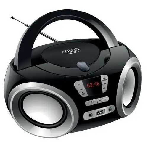 Radio Boombox Odtwarzacz Usb MP3 CD Adler Czarny