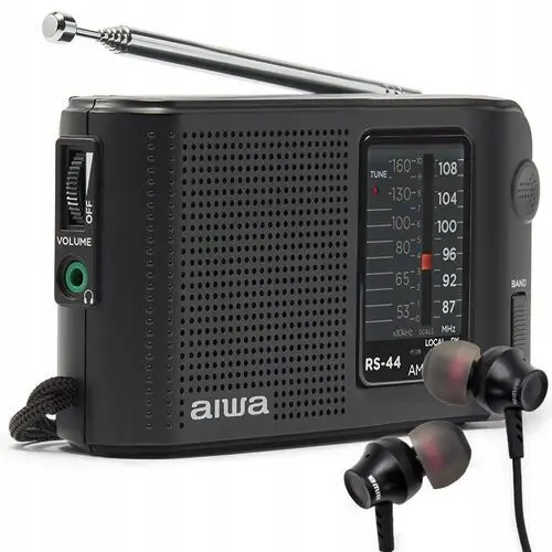 Radio Kieszonkowe Aiwa RS-44 Stereo Am Fm Z Anteną Teleskopową Bateryjne