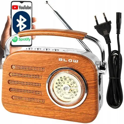 Radio Kuchenne Retro Budowlane Przenośne Bluetooth Fm Na Baterie Sieciowe