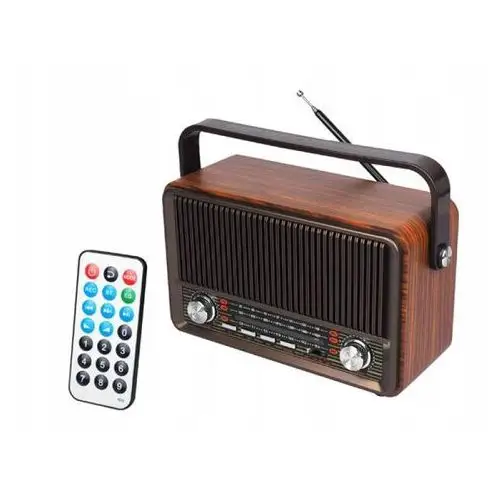 Radio Przenośne Raba Retro Bluetooth, Fm, Usb, Sd, Aux Z Pilotem, Brązowe