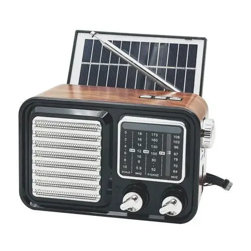 Radio Retro Przenośne Kuchenne Panel Solarny Bluetooth Usb Akumulator