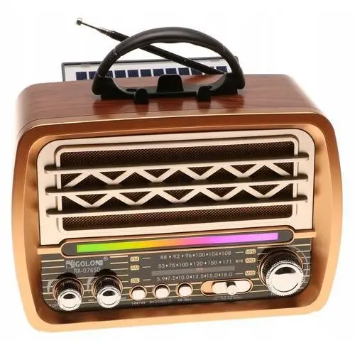 Radio Retro Przenośne Solarne Głośnik Bluetooth Bass Rgb Usb MP3 Tf 1401