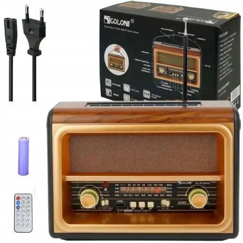 Radio Vintage Fm akumulatorowe z Bluetooth Usb Solar