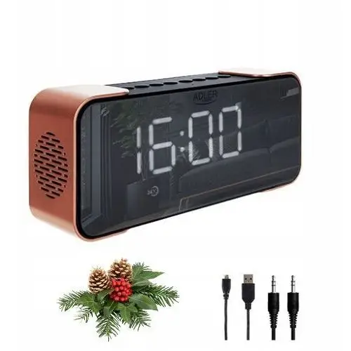 Radiobudzik Bezprzewodowy Stereo Fm Bluetooth 5.0 Czyt. Sd Usb Aux LCD