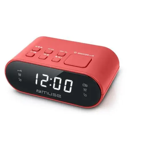 Radiobudzik Radio Fm Alarm Zegar Muse M-10 Red