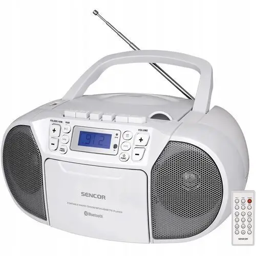 Radiomagnetofon Kasetowy CD-R/RW,MP3,USB Bluetooth SPT3907W Pilot biały