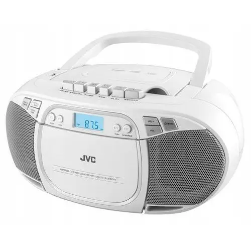 Radioodtwarzacz Radio Fm Radiomagnetofon Boombox Jvc CD Usb Bluetooth Biały