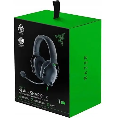 Razer Blackshark V2 X Czarne Box Oryginał słuchawki przewodowe