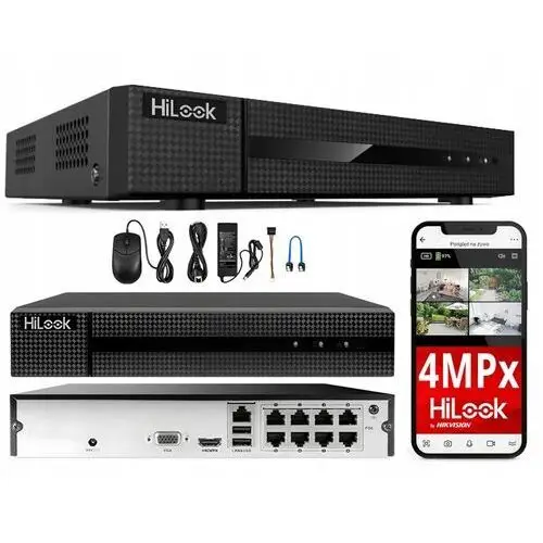 Rejestrator Ip Hilook do 4MPx NVR-8CH-4MP/8P Hilook Aplikacja Hikvision