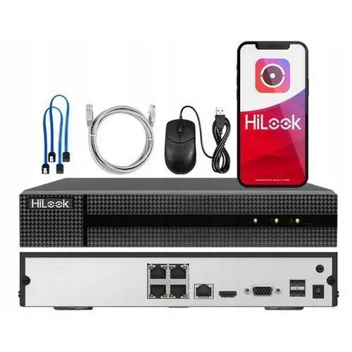 Rejestrator Ip PoE do 4Mpx HiLook by Hikvision NVR-4CH-4MP/4P Aplikacja