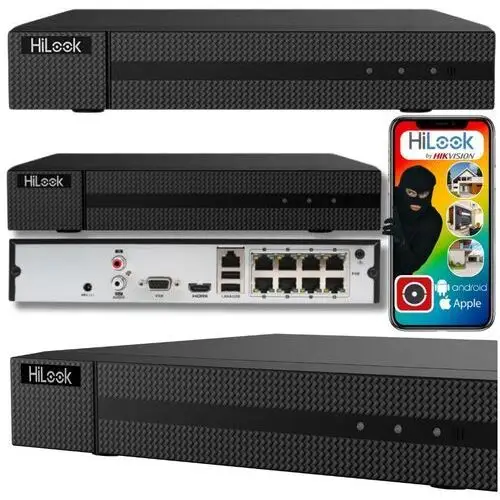 Rejestrator Ip PoE NVR-8CH-4MP/8P HiLook do monitoringu Hikvision 8x 4mpx