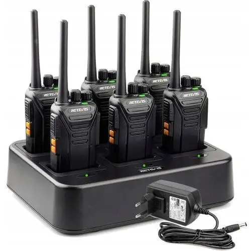 Retevis RT27 Walkie Talkie PMR446, krótkofalówka Z 6-DrożNą łAdowarką,radio