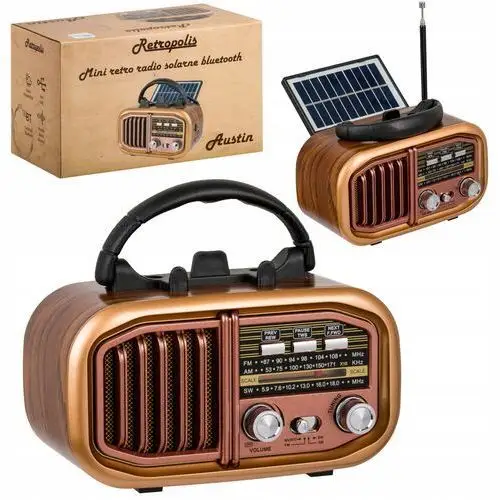 Retropolis Austin Vintage Radio Retro Solar Usb microSD Bluetooth 1200mAh