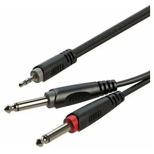 Kabel Jack 3,5 Stereo - 2x Jack 6,3 Mono - 2m - Roxtone Samurai