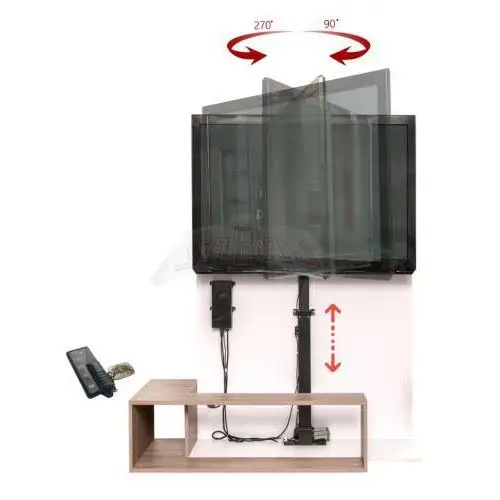 Sabaj system Elektryczny podnośnik do telewizora regulowany k-1 z głowicą rotacyjną rotating lift k-1 winda tv maksymalna przekątna ekranu 44" maksymalna waga telewizora 30kg