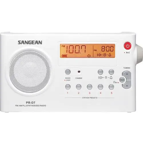 Sangean Radio przenośne pr-d7,z zegarem i funkcją alarmu