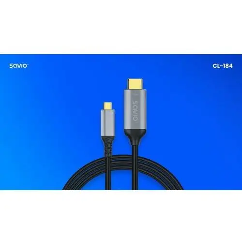 Kabel usb-c do hdmi v2.0b, 3m, miedź cl-184 Savio