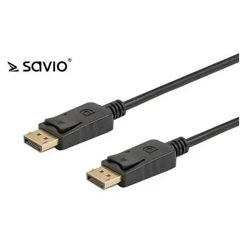 Kabel video SAVIO CL-136 DisplayPort DisplayPort 2m kolor czarny